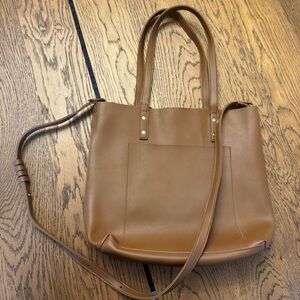 Henny‎ + Lev Everyday Tote Chic Brown Vegan Leather Shoulder Bag and pouch